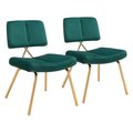 Homeroots 31.9 x 22 x 26.8 in. Nicole Dining Chair, Green 394723